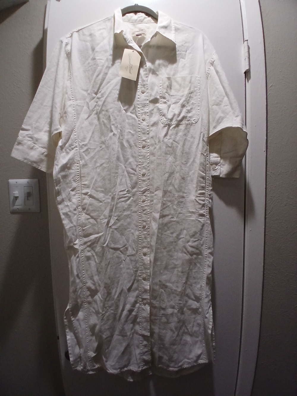 Universal Thread White Button-Front Cotton Sleep Chemise